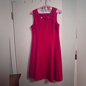 Chaps sleeveless red dress size 12